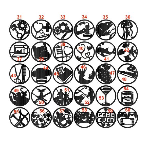 The Everything RECTANGLE Wood Sign 30 Sign Options 127 Different Icon Options - Picture 7 of 10